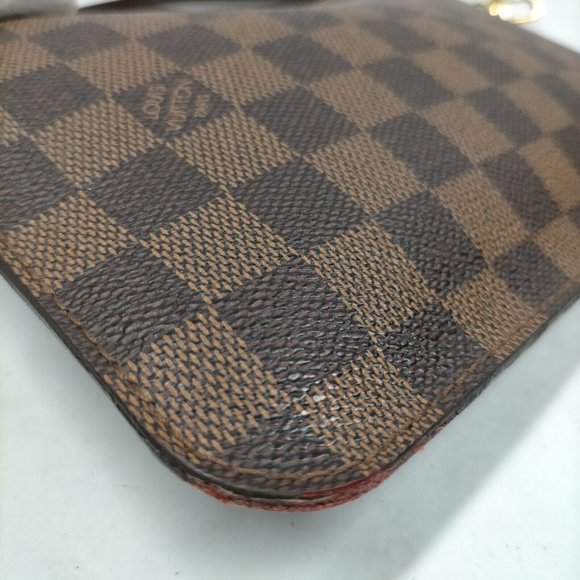 100% Authentic Louis Vuitton Neverfull Damier Ebene Wristlet Pouch/Clutch Bag - Picture 6 of 9
